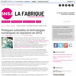 Pratiques culturelles et technologies numériques en Aquitaine en 2012