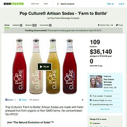 Pop Culture® Artisan Sodas - 'Farm to Bottle' by Pop Culture Beverage Company