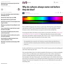 Why do cultures always name red before they do blue?