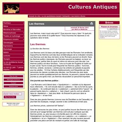 [Cultures Antiques] Les thermes