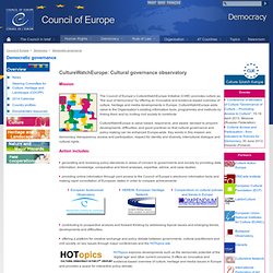CultureWatchEurope : Cultural governance observatory
