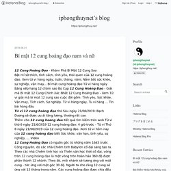 Bí mật 12 cung hoàng đạo nam và nữ - iphongthuynet’s blog