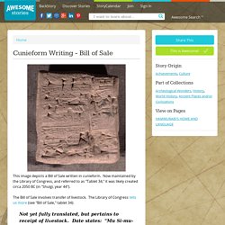 Cunieform Writing - Bill of Sale