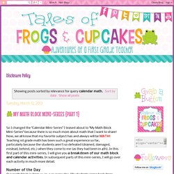 Tales of Frogs and Cupcakes: Search results for calendar math