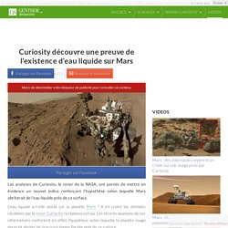 Curiosity découvre une preuve de l'existence d'eau liquide sur Mars