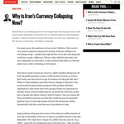 Why is Iran's Currency Collapsing Now?