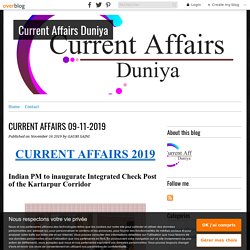 CURRENT AFFAIRS 09-11-2019 - CURRENT AFFAIRS DUNIYA