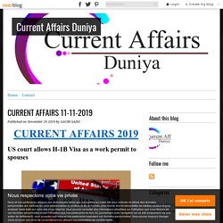 CURRENT AFFAIRS 11-11-2019 - CURRENT AFFAIRS DUNIYA