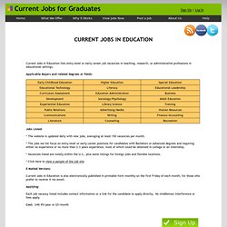 Current Jobs in Education