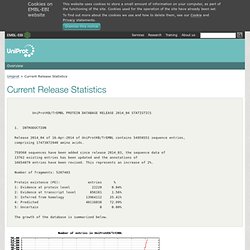 UniProtKB/TrEMBL Release Statistics