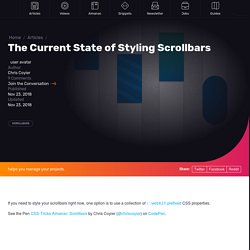 The Current State of Styling Scrollbars