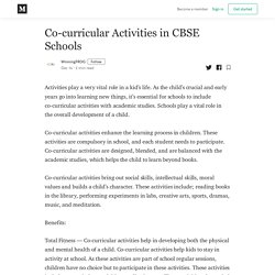 Co-curricular Activities in CBSE Schools