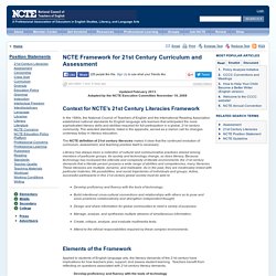 Framework for 21st Century Curriculum and Assessment