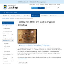 First Nations, Métis and Inuit Curriculum Collection