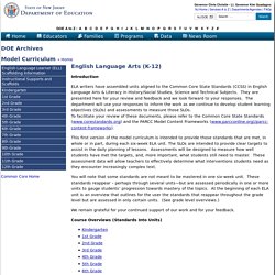 Model Curriculum: English Language Arts (K-12)