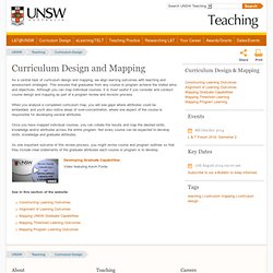 Curriculum Design and Mapping