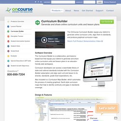 Curriculum Builder - OnCourse Systems for Education