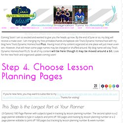 Curriculum Pages for Planner