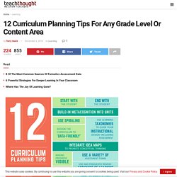 12 Curriculum Planning Tips For Any Grade Level Or Content Area