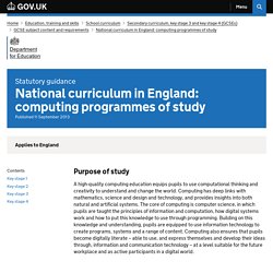 National curriculum in England: computing programmes of study