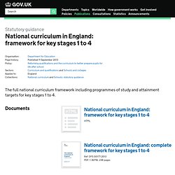 National curriculum in England: framework for key stages 1 to 4