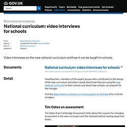 National curriculum: video interviews for schools