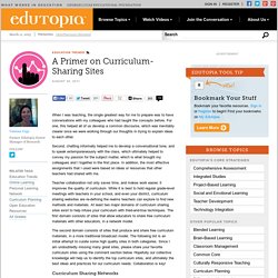 A Primer on Curriculum-Sharing Sites
