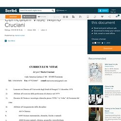 Curriculum Vitae Mario Cruciani