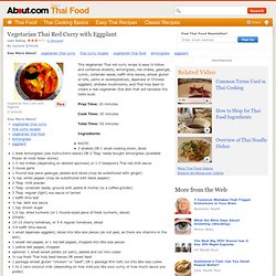 Curry Recipe - Vegetarian Thai Red Curry Recipe