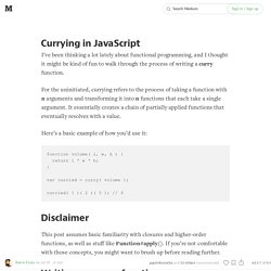 Currying in JavaScript