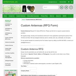 Custom Antennas Design - Request For Quote