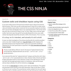 Custom radio and checkbox inputs using CSS