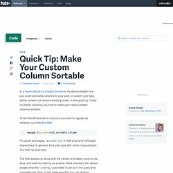Quick Tip: Make Your Custom Column Sortable