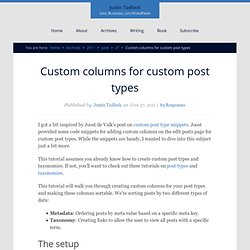 Custom columns for custom post types