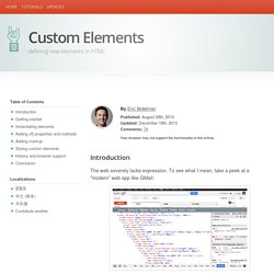 Custom Elements: defining new elements in HTML