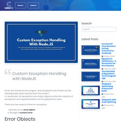Custom Exception Handling with NodeJS