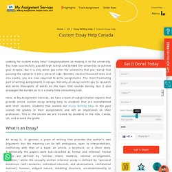 Custom Essay Help in Canada by Experienced Writers