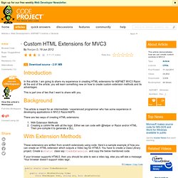 Custom HTML Extensions for MVC3