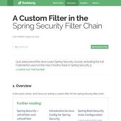 Custom Filter in the Spring Security Filter Chain