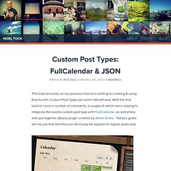 Custom Post Types: FullCalendar & JSON for WordPress