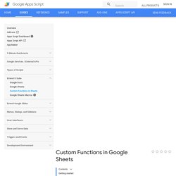 Custom Functions in Google Sheets - Google Apps Script