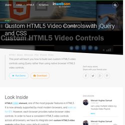 Custom HTML5 Video Controls with jQuery and CSS