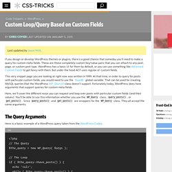 Custom Loop/Query Based on Custom Fields