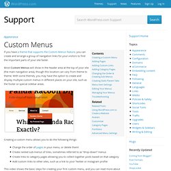 Custom Menus « Support — WordPress.com
