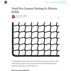 Need For Custom Netting In Diverse Fields - Bounnie Miller - Medium