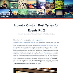 How-to: Custom Post Types for Events Pt. 2