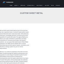 Custom Sheet Metal provider in Melbourne - Form2000 Sheetmetal
