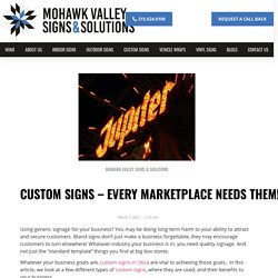 Custom Signs - Every Marketplace Needs Them!