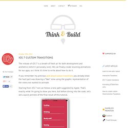 iOS 7 Custom transitions - Think & Build