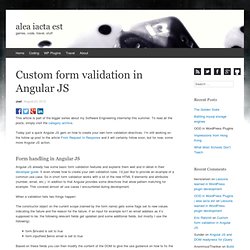 Custom form validation in Angular JS